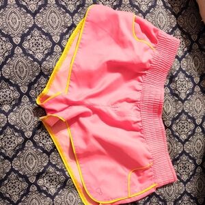 OP Pink and Yellow Women's Athletic Shorts